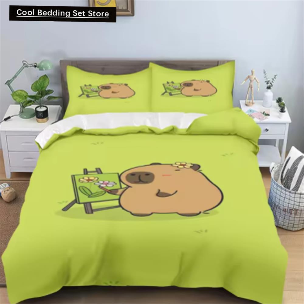 Comforter Capybaras Anime Bedding Printed General Children And Adult Set Queen Size Reactive Printing Quilt