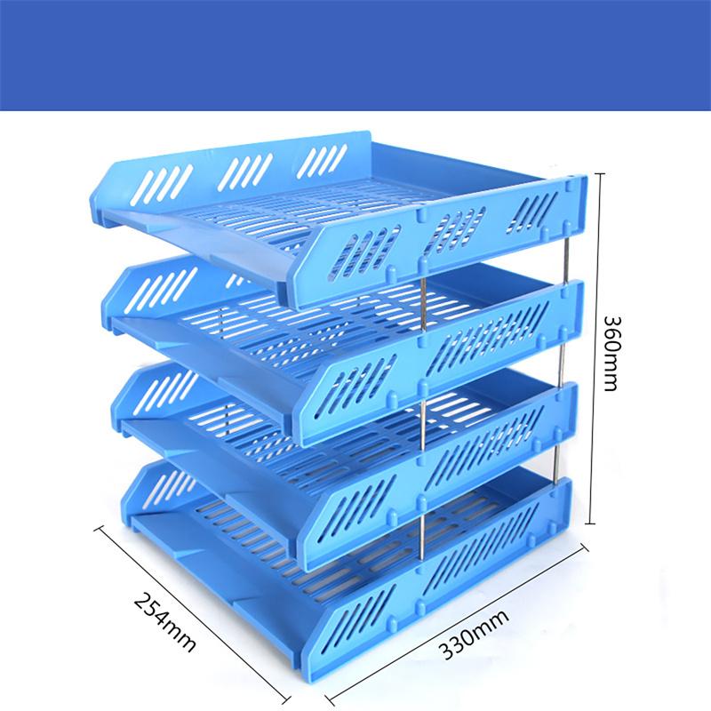 Four-layer File Rack Multi-layer Tray Storage Rack Holder Office Storage Plastic Storage Rack