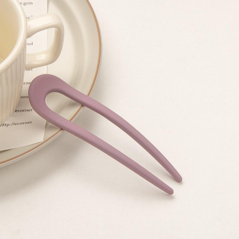 1 Pcs Fashionable High-end Candy Colored Hair Sticks U-shaped Headwear Women's Elegant And Sexy Hairpin Girl Styling Accessories