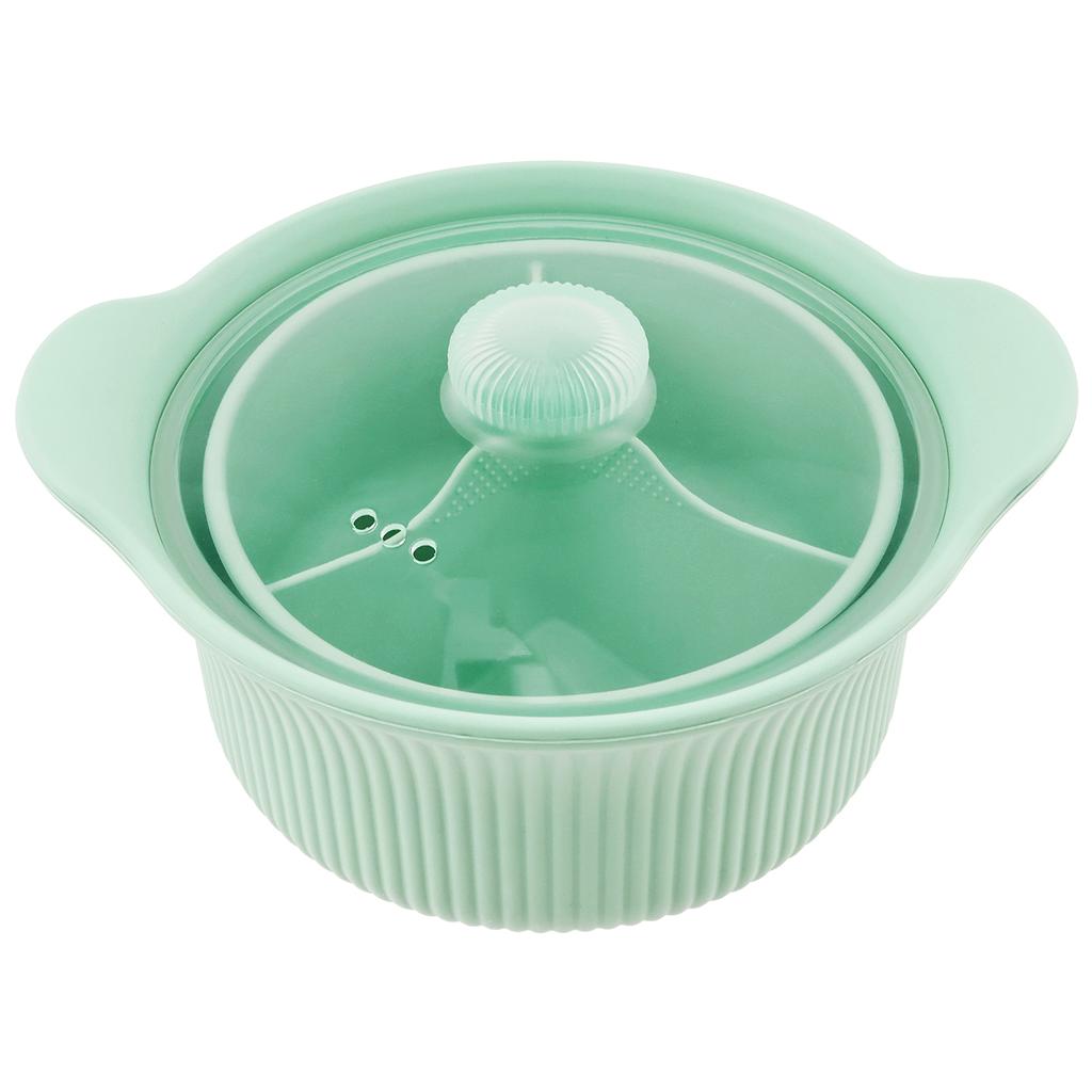 Microwave Silicone Steamer 3 Compartments Microwave Pot Heat Resistance Multifunctional Steamer Bowl Portable Air Fryer Pot Easy