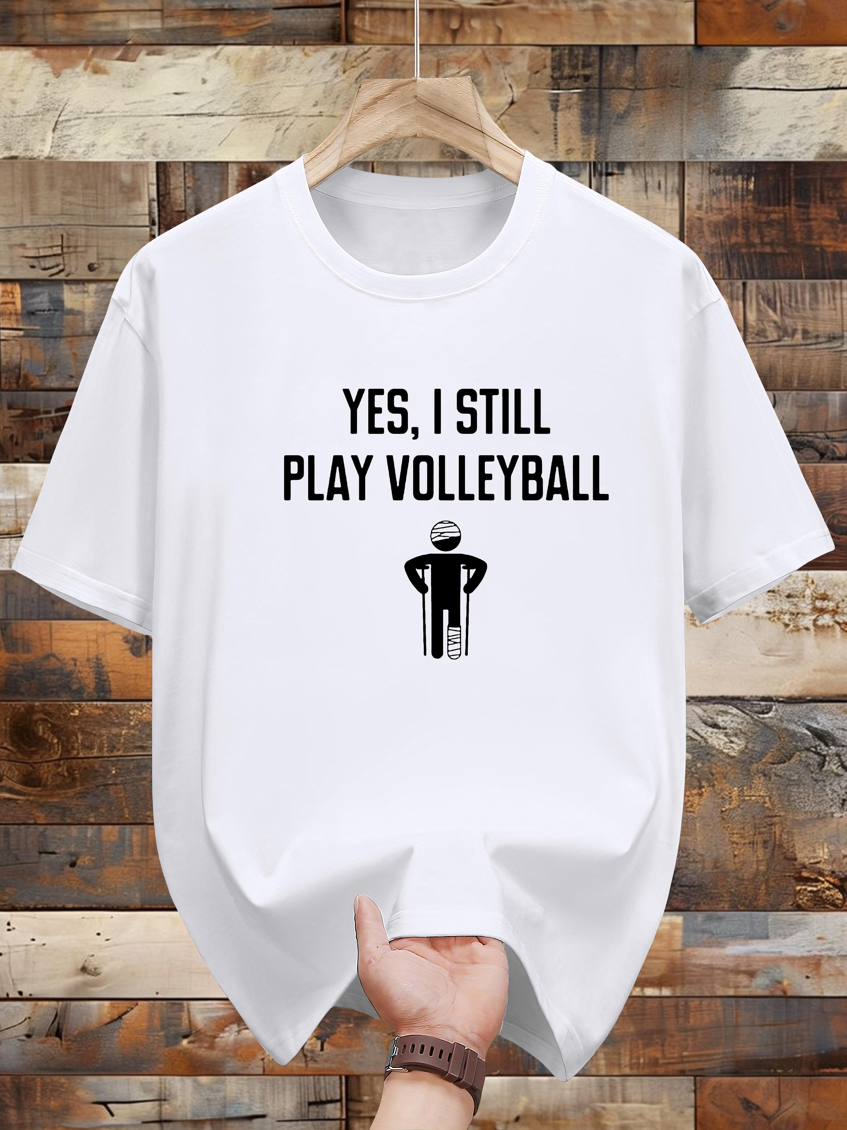

Niuwang Selection 200g 100% Cotton Short Sleeve T-shirt - Black Casual Graphic Tee with Yes I Still Play Volleyball Slogan & Geometric Pattern XL
