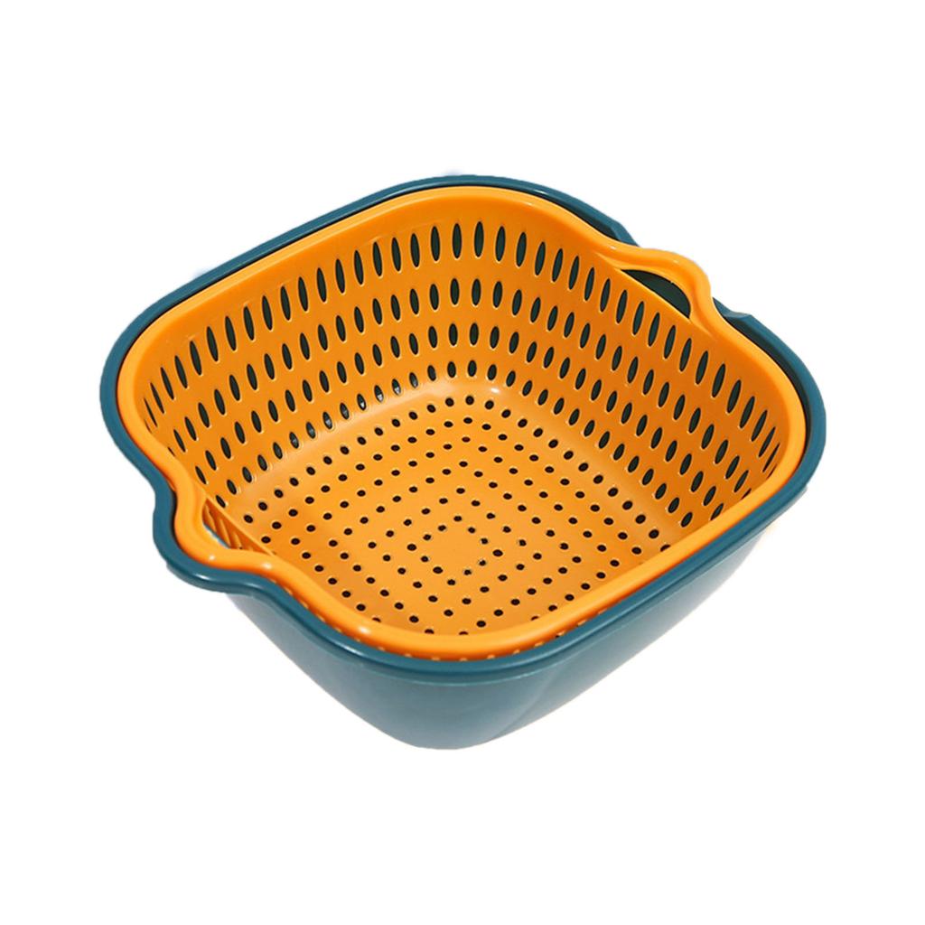 Fruit Vegetable Colander Multi Layer Kitchen Washing Strainer Basket with Hanging Hole for Fruits