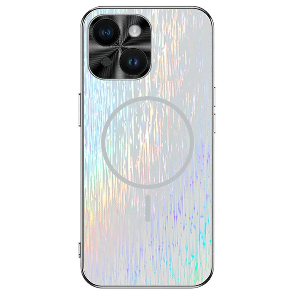 

For iPhone 13 Magnetic Case Dazzling Shockproof Ultra Slim PC Phone Back Cover White