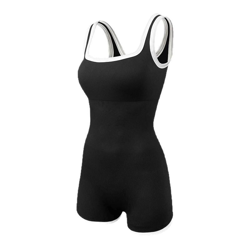Seamless European Yoga & Dance Bodysuit with Chest Pads – Tight-fitting, Beautiful Back Design.
