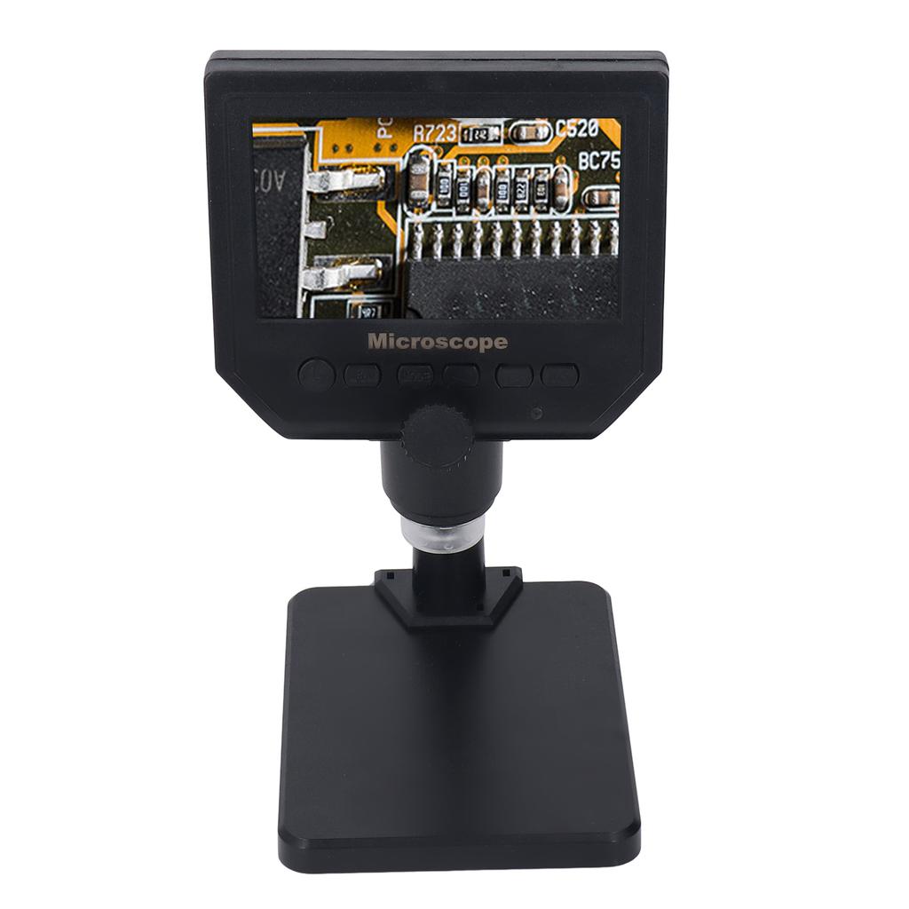 Digitales USB-Elektronenmikroskop mit 4,3-Zoll-HD-Display, 600-fache Vergrößerung, 3,6 MP, mit LED-Beleuchtung für PCB-Löten, Leiterplatte
