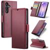Samsung Galaxy S26 Plus Case, ERBORD Glossy Litchi, Wallet with Flip, Red