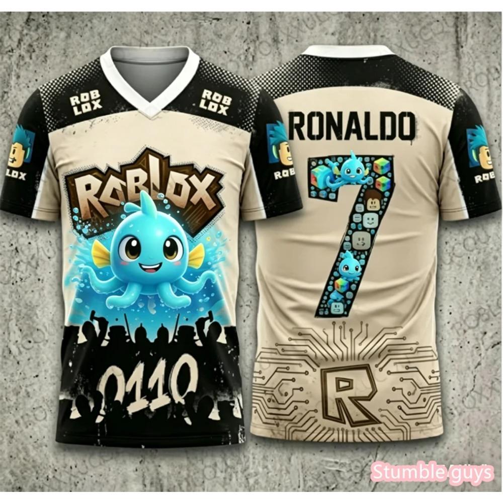 Cute Roblox Game Tee Tops For Boys Summer Casual Kids Girls Short Sleeve T-Shirt Anime Fashion Print Breathable Kids Wear