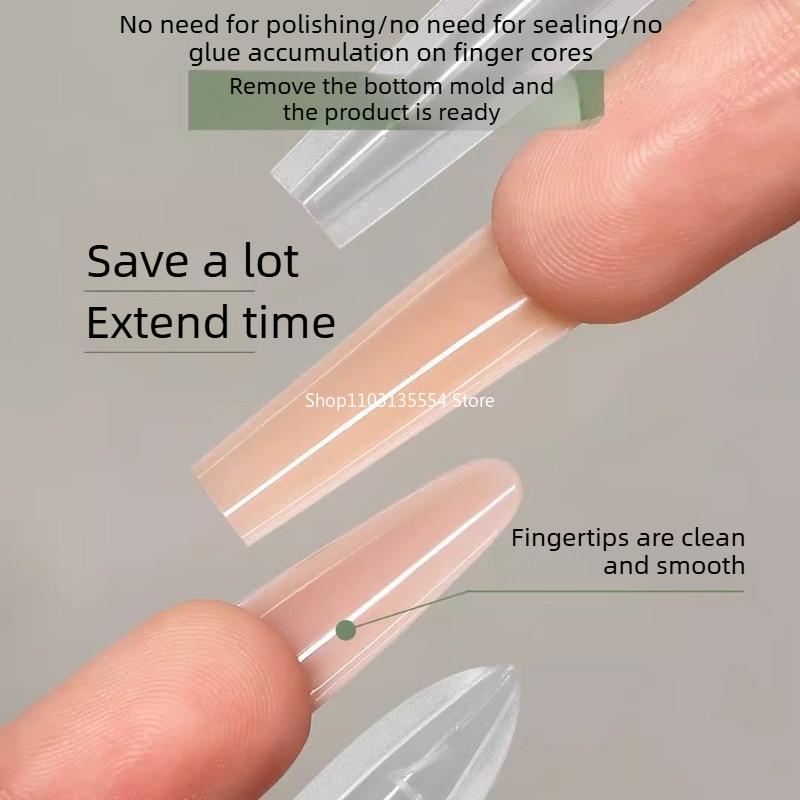 New 120pcs Nail Clear Rocket Shape Sandwich Dual Nail Forms Reusable Full Cover Dual Nail Molds Top & Bottom 2026 New Style