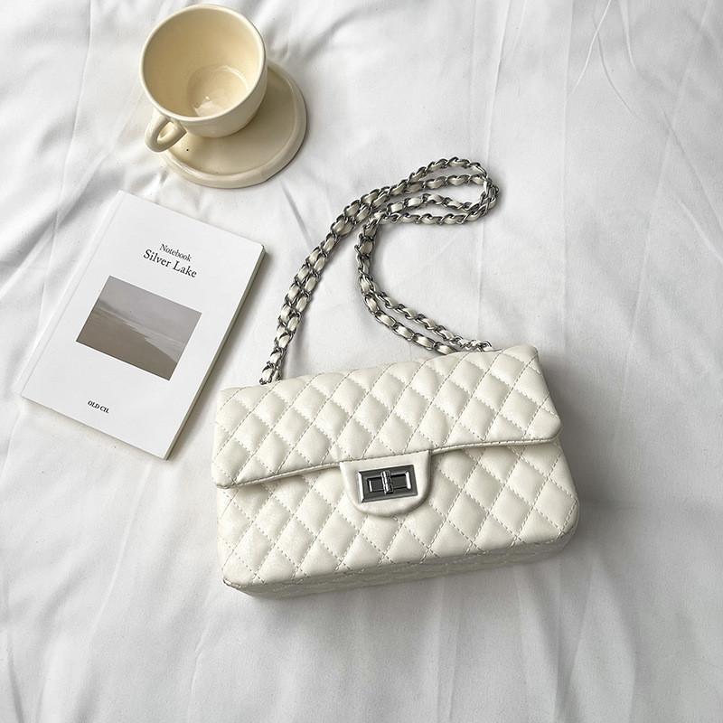 IELGY Large-Capacity Diamond Chain Bag All-Match Small Square Bag Can Be One Shoulder Can Cross-Body
