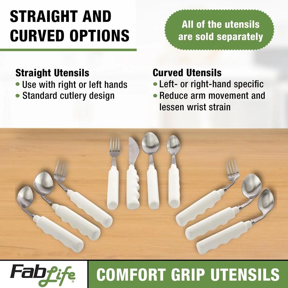 Comfort Grip Fork Weak Hands Adaptive Utensil Seniors Arthritis Parkinsons Ergonomic Easy Grip Self Feeding Aid Dishwasher Safe