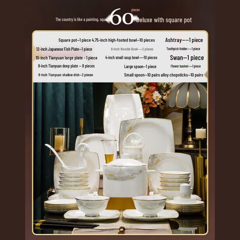 Xiuzhi Jingdezhen Ceramic Dinnerware Set