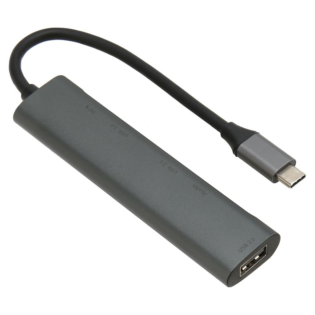 USB C Hub 5 In 1 Type C to 3.5mm Hub USB Hub Multiport Adapter for Home Office Entertainment Business Travel