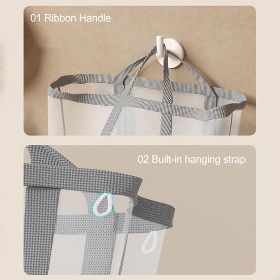 Schmutzwäschekorb Wandmontage Großraum Nylonnetz Wäschekorb Badezimmer Aufbewahrungsorganizer.