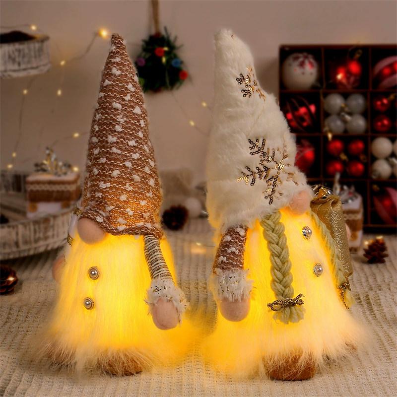 Glowing Gnome Christmas Faceless Doll 30cm Tree Decorations 2025 Night Light Xmas Gift Navidad 2025 New Year Home Decor
