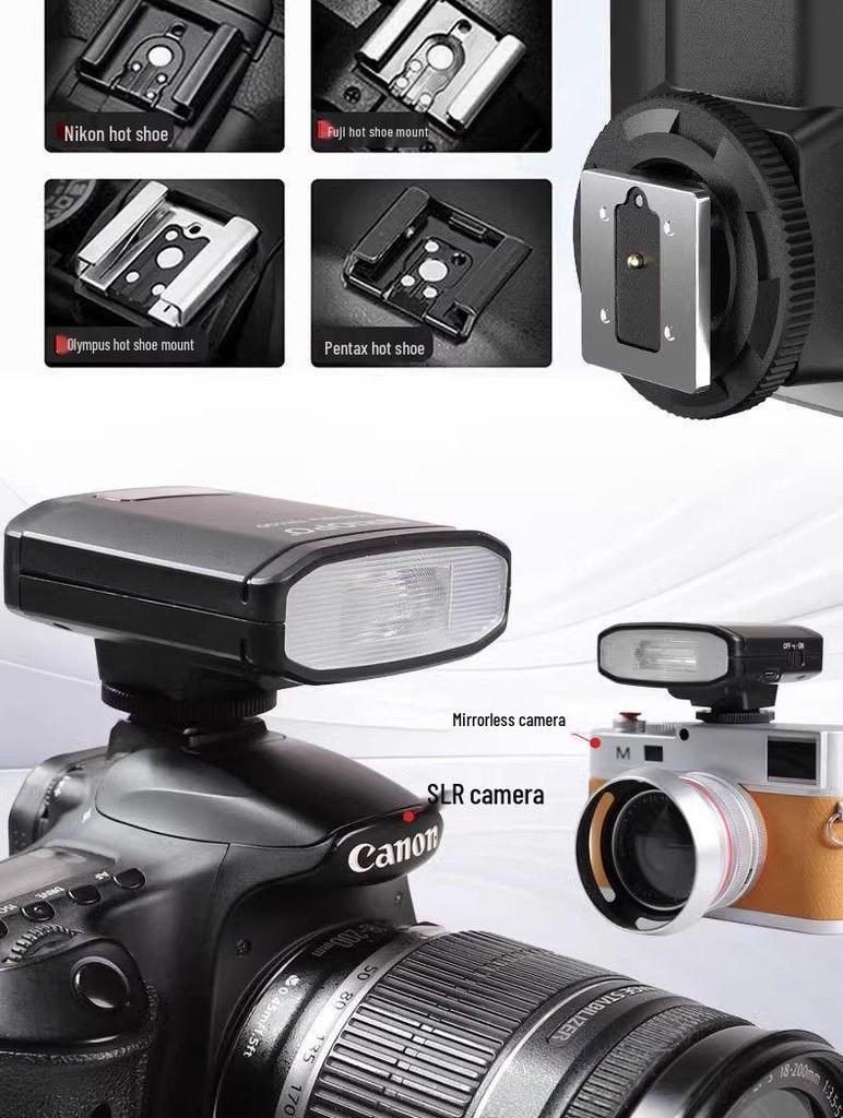 Jiebao TR100 Mini Flash for Mirrorless Digital Cameras with Universal Hot Shoe Mount