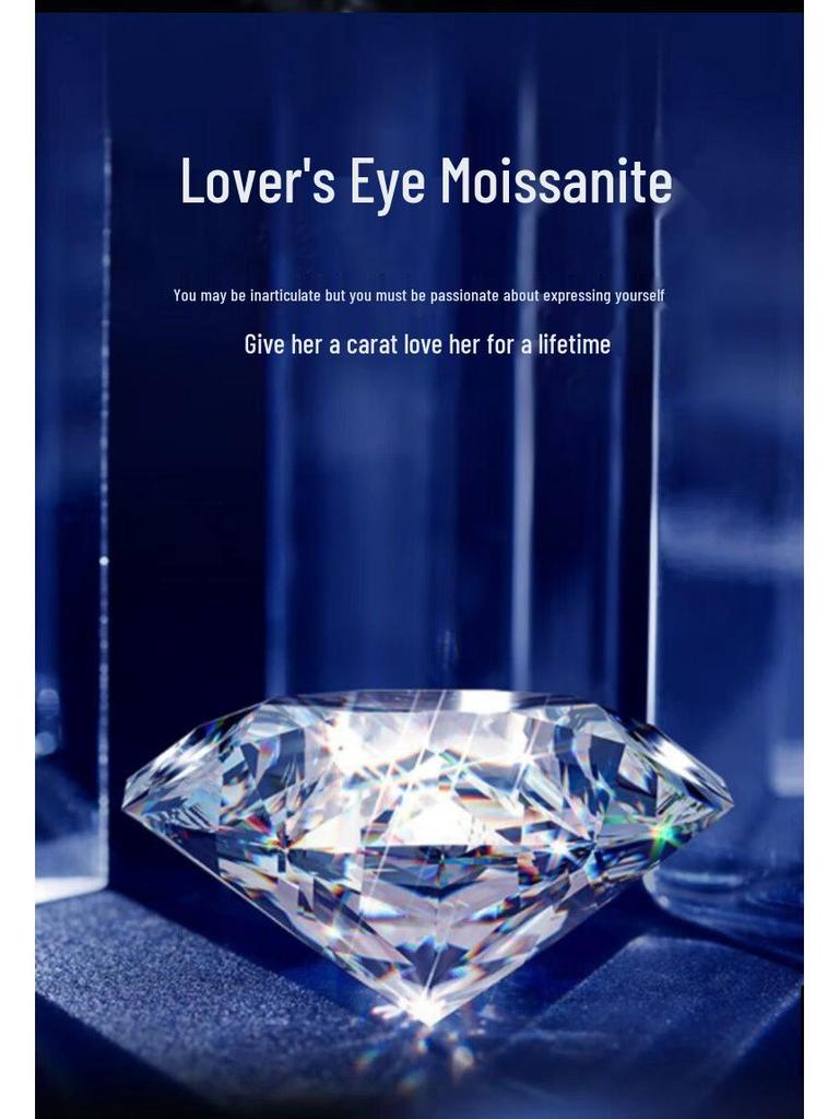 One Carat Moissanite Six-Prong Sterling Silver Ring with GRA Certification - Perfect for Proposal or Qixi Gift, S925