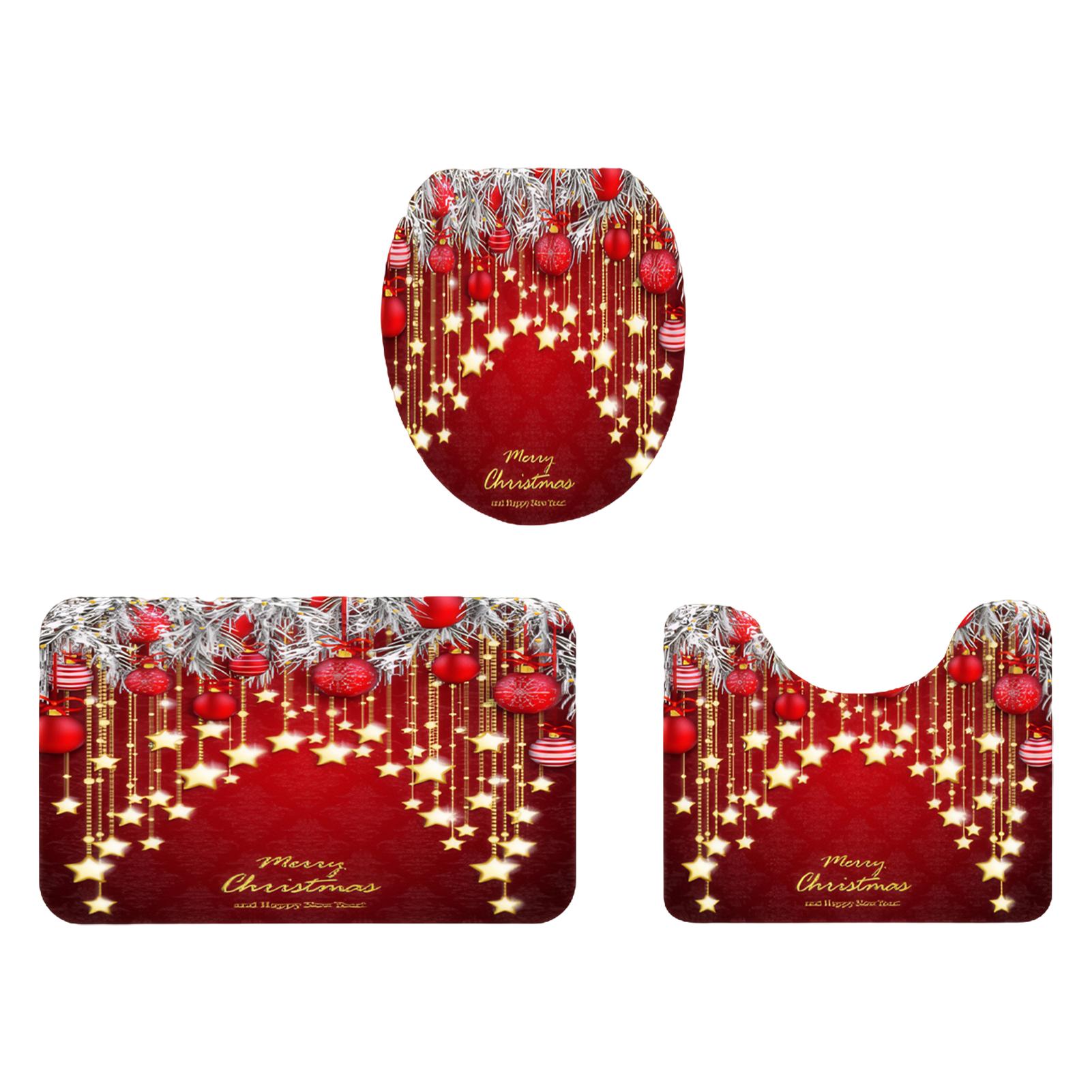 

Рождественская шторка для душа с металлическими петлями, защищенными от ржавчины, легкая установка для декора ванной комнаты и т. д.