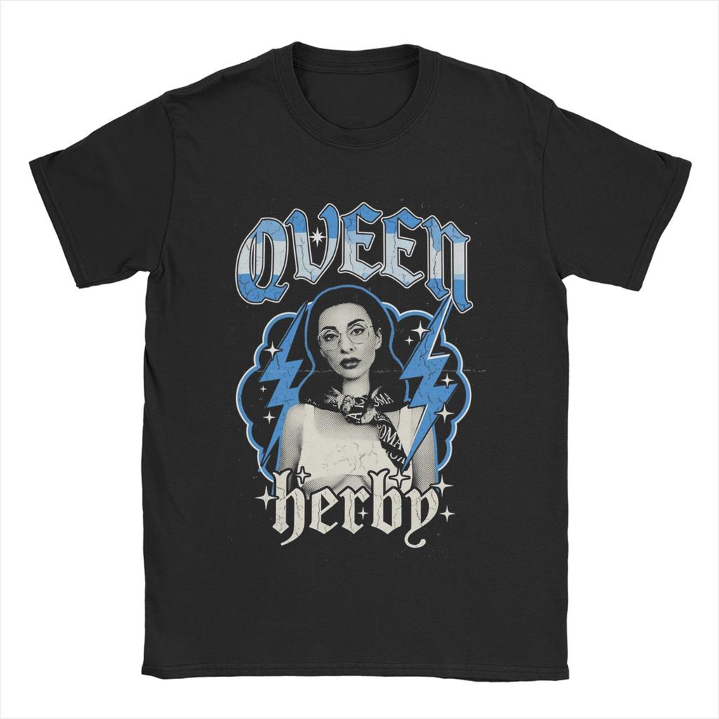Vintage Qveen Herby Red TShirt for Unisex Women Leisure 100 Cotton Tees Crew Neck Short Sleeve T Shirt Gift Idea Clothes