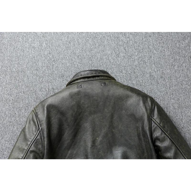 Jachete de zbor din piele, militară clasică A2, mărime chinezească, jachetă din piele de vacă veche, spălată cu piatră, pentru bărbați, haină pentru bărbați din piele moale