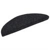 VidaXL Tapis d'escalier autocollants 15 pièces 56 x 17 x 3 cm Noir Demi-rond 132692