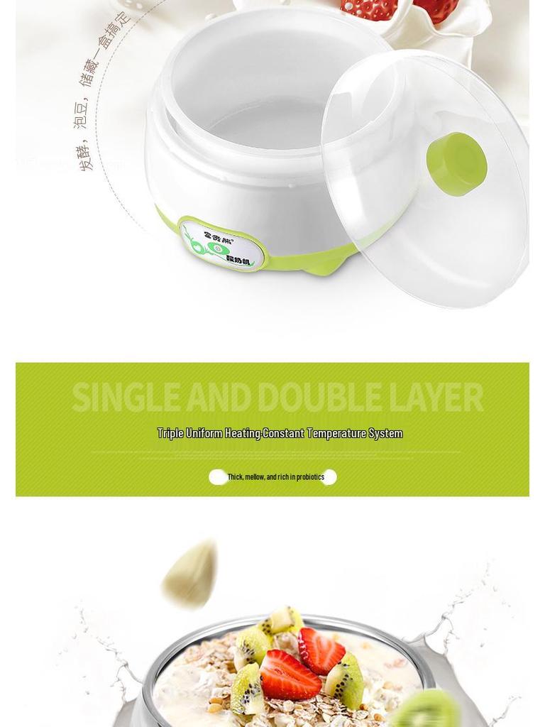 Aparat Automat pentru Iaurt, Natto și Vin de Orez cu 50 Pliculețe de Praf de Bacterii și 3 Pahare - Mini Aparat Multifuncțional de Uz Casnic