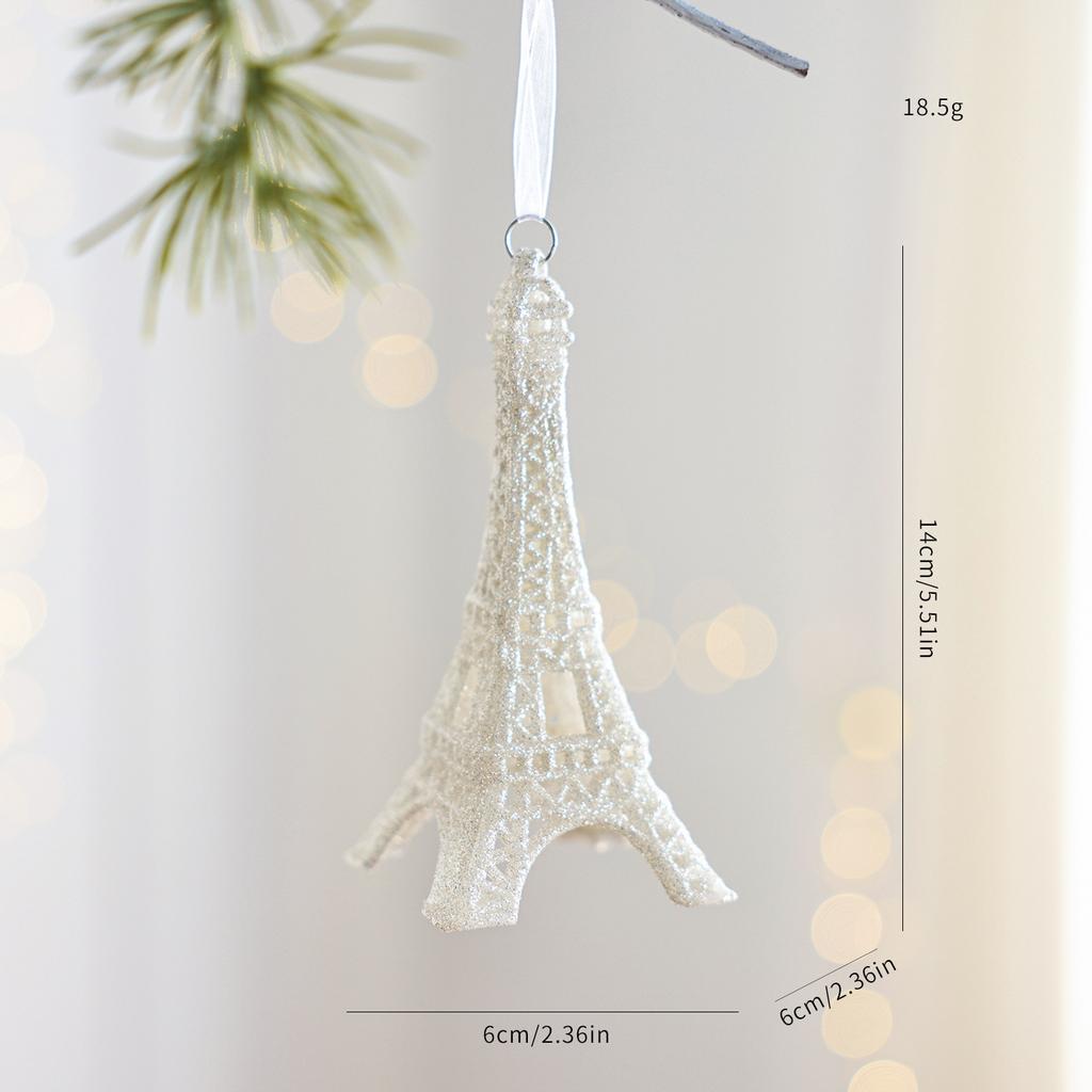 Christmas Bow Ornament Sparkling White Christmas Bell Christmas Star Ornament Festive For Party Decoration Holiday Celebration