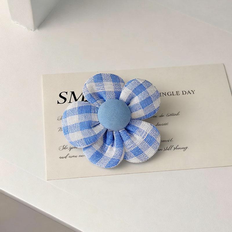 

Sweet & Cute Blue Plaid Hair Clips: Bows & Flowers for Women & Babies