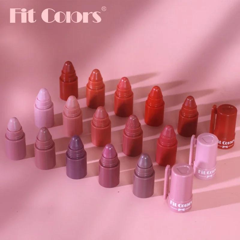 5 In 1 Matte Lipstick Crayon Kit Combo Red Purple Lip Tint Velvet Sexy Multicolour Lipstick Pen Non-stick Cup Lasting Lip Makeup