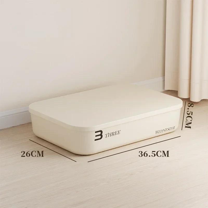 Stackable Dustproof Storage Box with Lid-Multi-Purpose Container for Cosmetics Clothing Grocery Snacks & Toy Storage Bin Basket