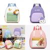Charming Soft-backed Kids Backpack In Blue White Purple And Pink Colors For School