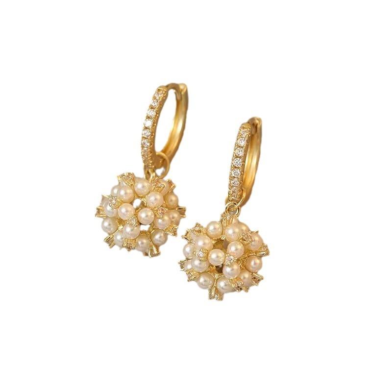 1pair Shiny Faux Pearl Zirconia Pendant Earrings For Teen Girls Exquisite Elegant Party Commemorative Gift