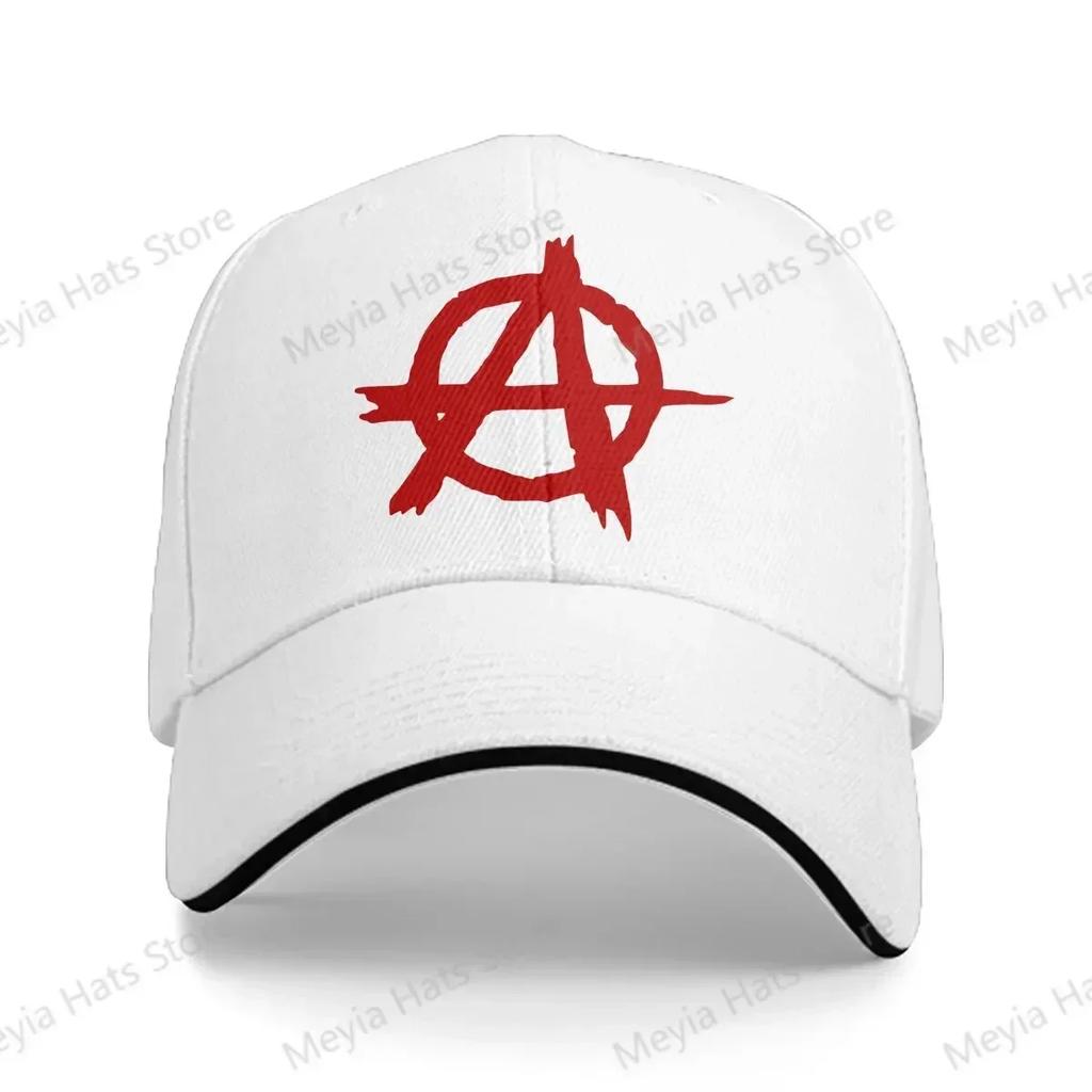 Red Classic Unisex Baseball Caps Peaked Cap Sun Shade Windproof Hat Anarchy Anarchist Symbols