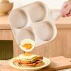 4-Tassen Antihaft-Eierpfanne 4-in-1 Frühstückspfanne mit Holzgriff Schnelle Erhitzung Aluminium Omelettpfanne Pfannkuchen Eier Burger Speck Braten