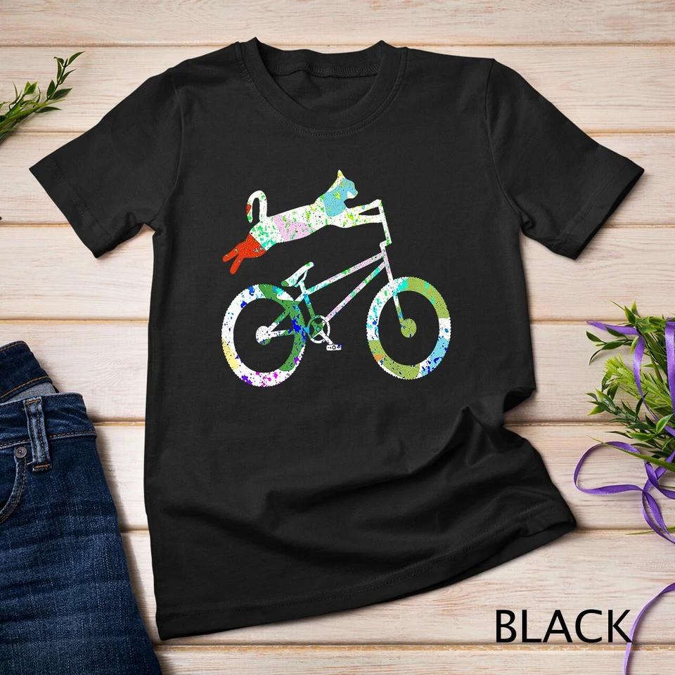Cat On BMX Bike Kitten Lover Bike Cycling Bicycle Gift T-Shirt Unisex T-shirt 1 S