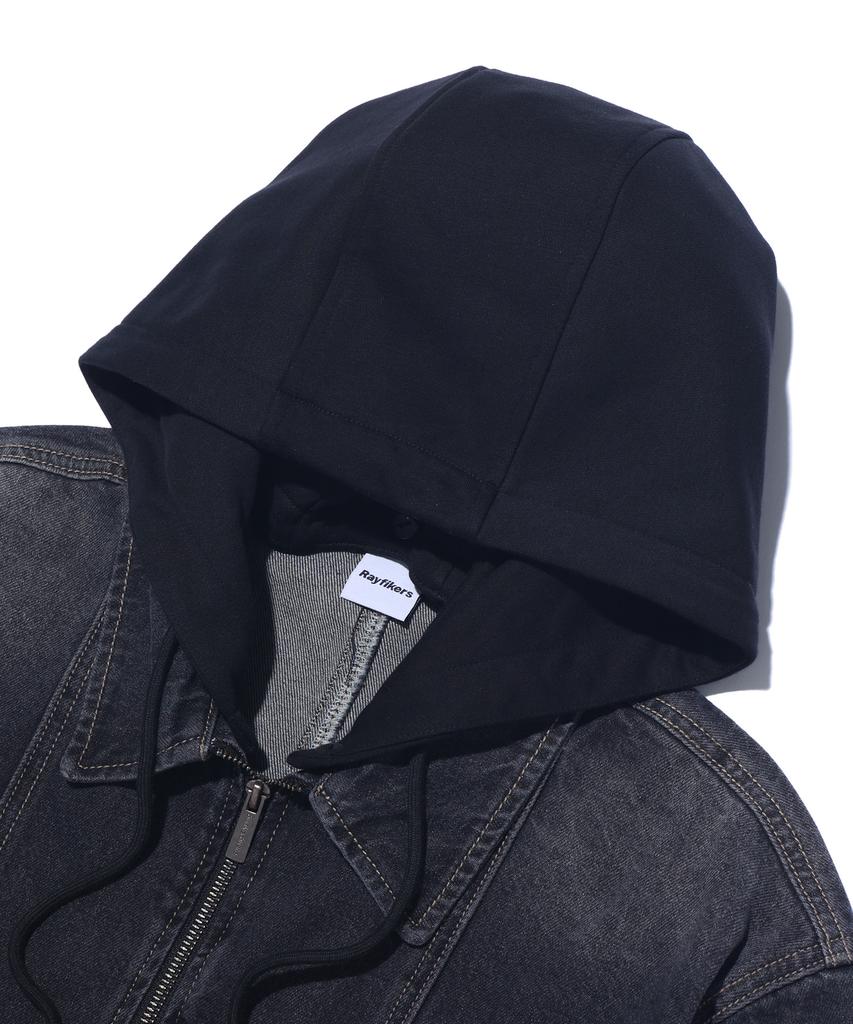 RAYFIKERS Vintage Collared Denim Jacket Mr1Ju014_Black
