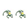 European and American Cartoon Frog Christmas Hat Earrings - Creative Interlocking Studs for Women's Festive Fashion
