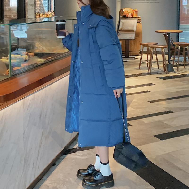 

HELIAR женское осеннее утепленное длинное пальто с капюшоном на молнии и пуговицах, повседневное пуховое пальто, офисное пальто, парки с длинными рукавами, зимние XXXL синий