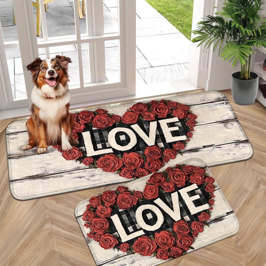 Valentine's Day Heart Hallway Runner: Non-slip, Dirt-resistant, Easy-to-Clean Floor Mat