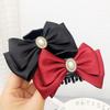 Autumn Winter Large Bow Hair Clip - High-End Japanese Korean Shark Clip for Women