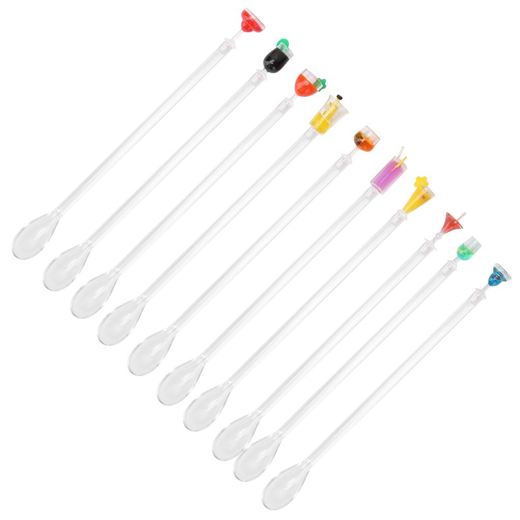 10PCS Cute Cocktail Drink Mixer Bar Stirring Mixing Sticks Spoons Bar Kitchen AccessoryL