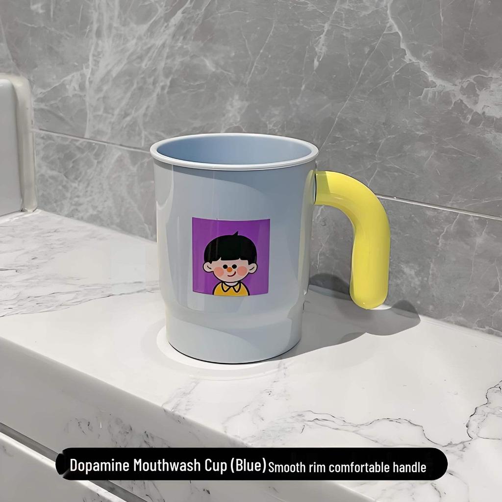 Dopamine Toothbrush & Mouthwash Cup Set - Cute Bathroom Holder for Kids and Couples