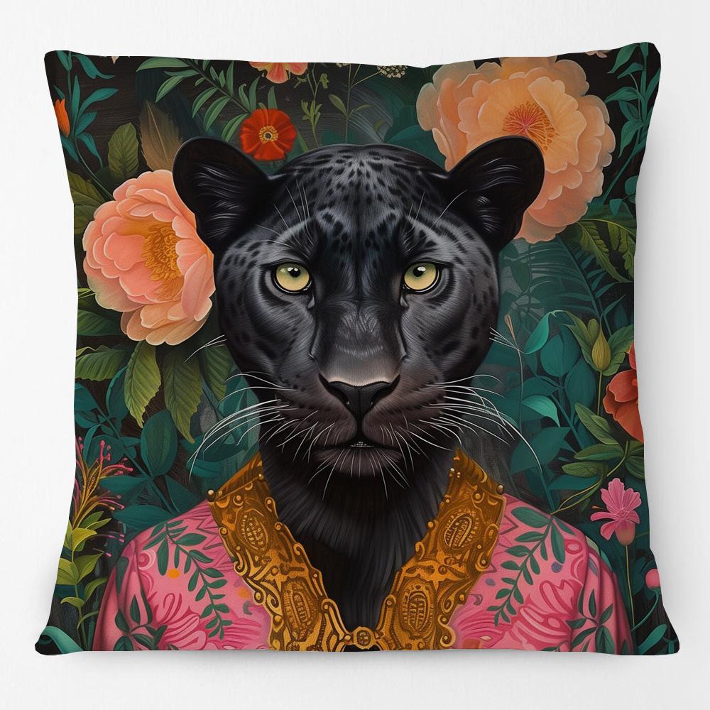 European Fashion Leopard Rabbit Fox Tiger Smoking Lion Animals Portrait Cushion Covers Pillowcase For Sofa