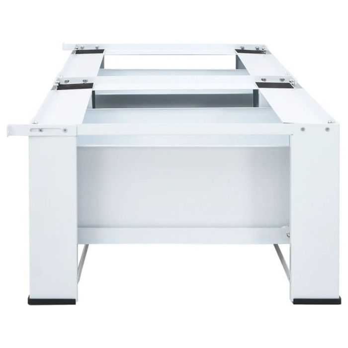 Double socle pour machine à laver - VIDAXL - Blanc - 127 cm - 200 kg - Avec tiroirs