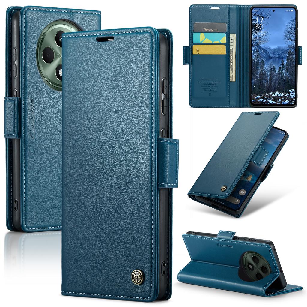 For Oppo Reno12 F 5G Leather Case CASEME 023 RFID Blocking 3 Card Slot Mobile Cover