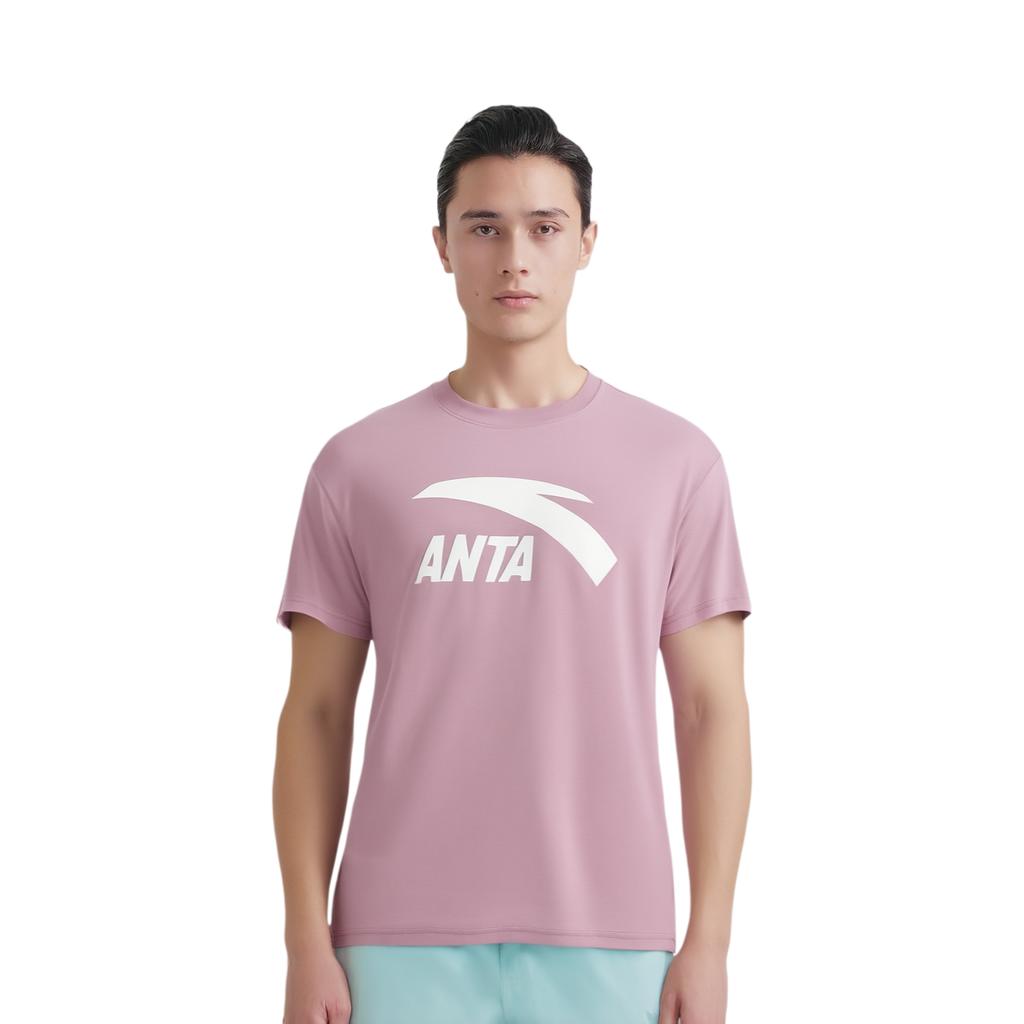 Anta Casual Versatile Simple Fashion Round Neck Loose Short Sleeve T-Shirt Unisex Tops 952628104-2