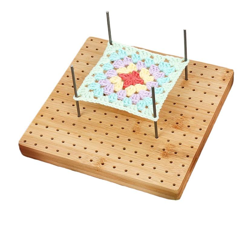 4 Inch Handcrafted Wooden Granny Square Knitting Kit Bamboo Crochet Supplies Blocking Board Crochet