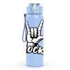 1PC Rock On Hand Gesture Sign Print 750ml Color Plastic Sports Water Bottle Leakproof Flip Straw Lid Suitable for Sports Office Home Use