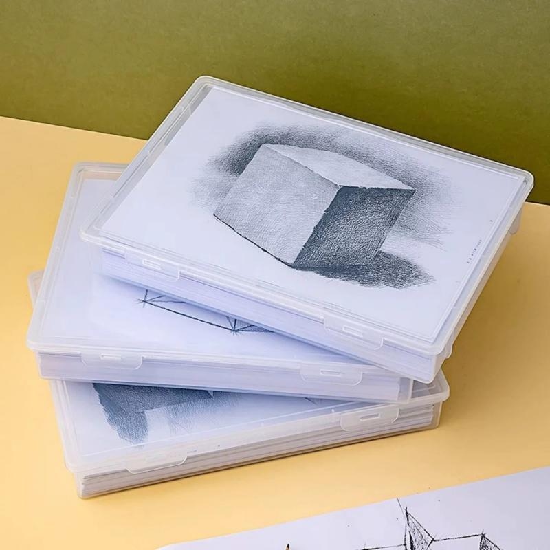 A4 Storage Box, Paper Box, Transparent, Office, Art, Exam Paper, Plastic Box, Document Box, Certificate Organizer