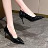 Fashion Summer New Thin Heel Shoes Women Fashion Pointy Toe Shallow Mouth Slip-off Anti-slip Wear-resistant High Heels
