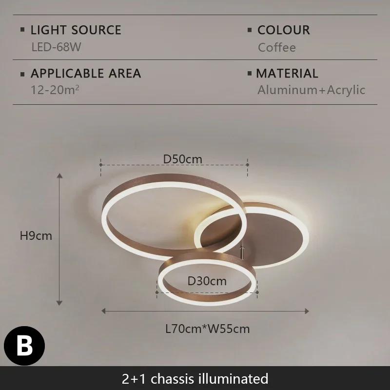 LED Chandelier Modern Creative Luxury Circular Dimmable Ceiling Light Villa Living Room Dining Room Interior Decoration Light